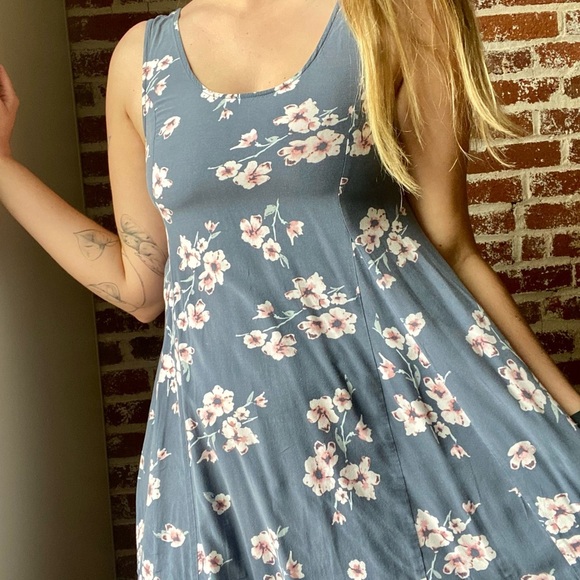 Garage blue floral mini dress - Picture 3 of 7